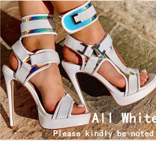 Sexy Buckle Platform Stiletto Sandals