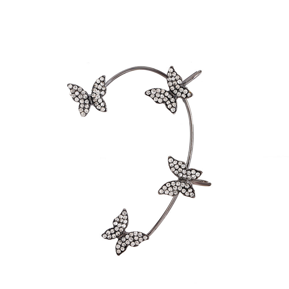 Butterfly Desuign Earrings Without Pierced Diamonds