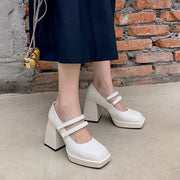Edgy Square Toe Punk Heels