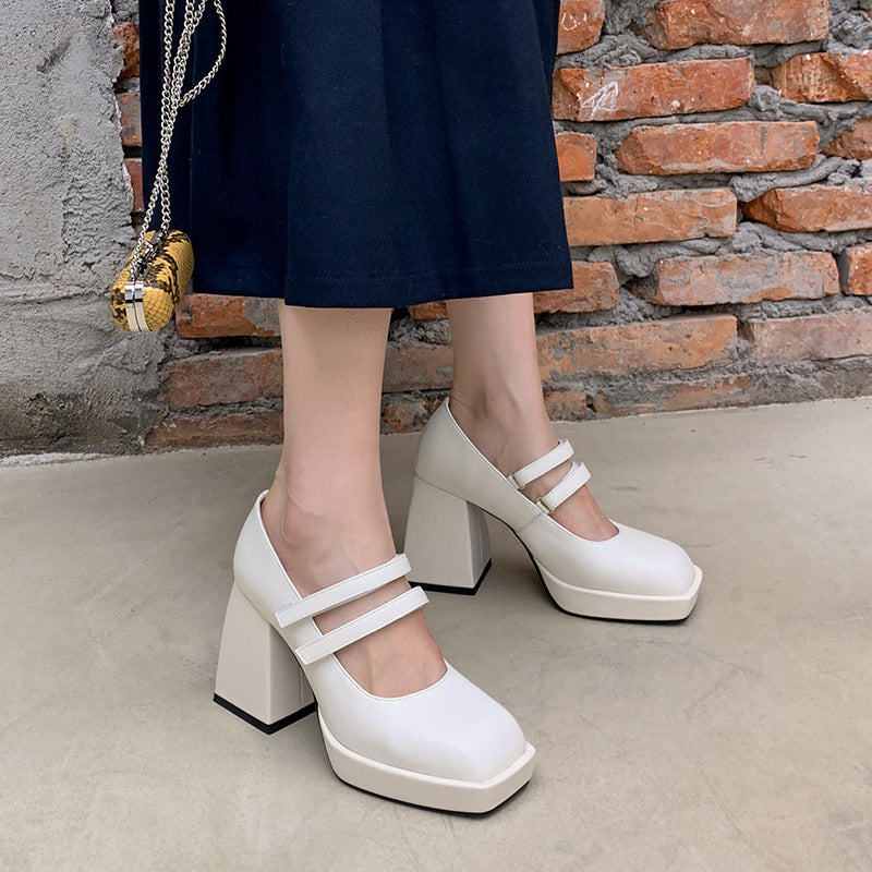 Edgy Square Toe Punk Heels