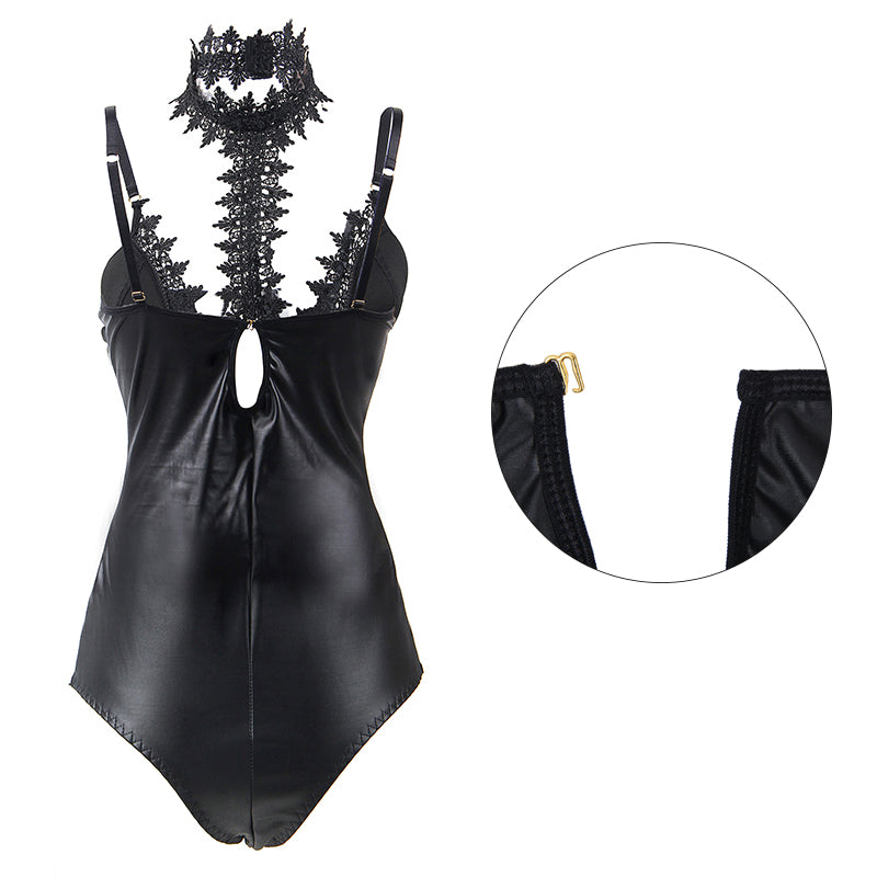 Faux leather cool jumpsuit
