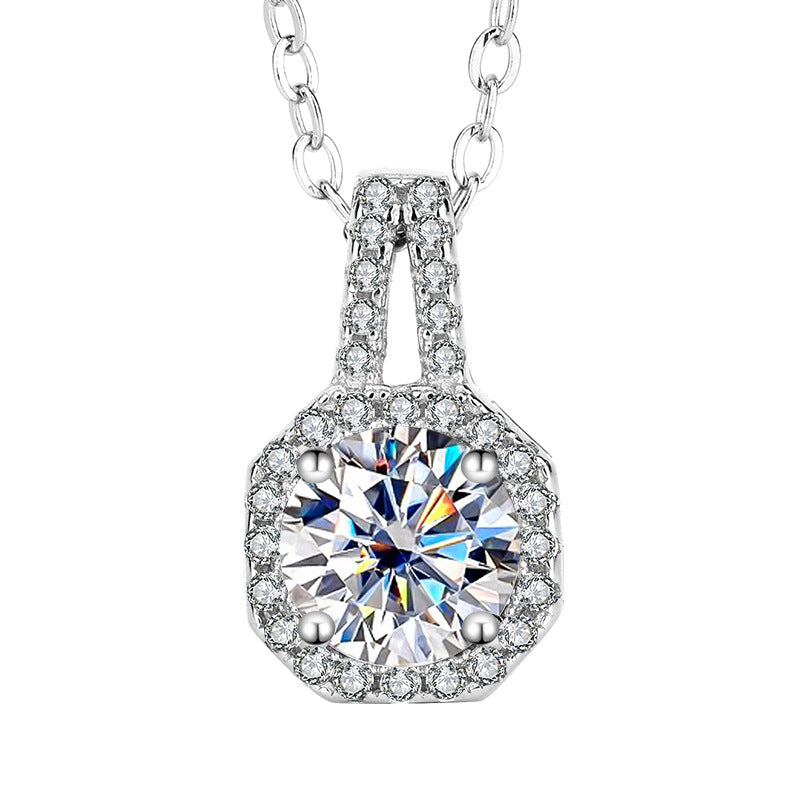 Moissanite Pendant Classic Necklace