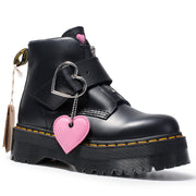 Edgy Heart Detail Platform Ankle Boots
