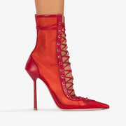 Sexy Mesh Patent High Heel Sandals