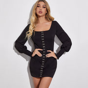 Morning-to-evening Sexy Long-sleeved Hip Dress