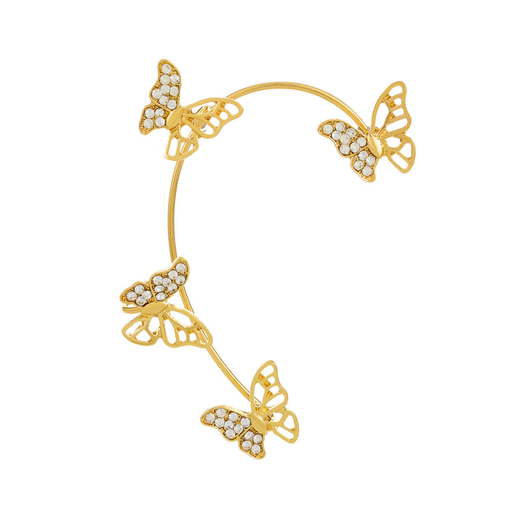 Butterfly Desuign Earrings Without Pierced Diamonds