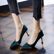 Chic Korean Style Satin Pointed Stiletto Heels