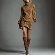 High Collar Long Sleeve Dress