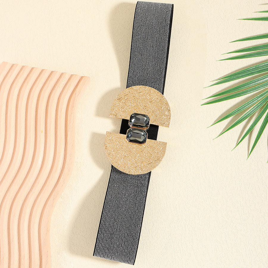 Stretchy Glittering With Pearls, Elastic Belt