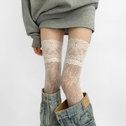 Super Sexy Lace Hot Pattern Stockings, Ultra-Thin Hollow-Out Thigh-High Socks