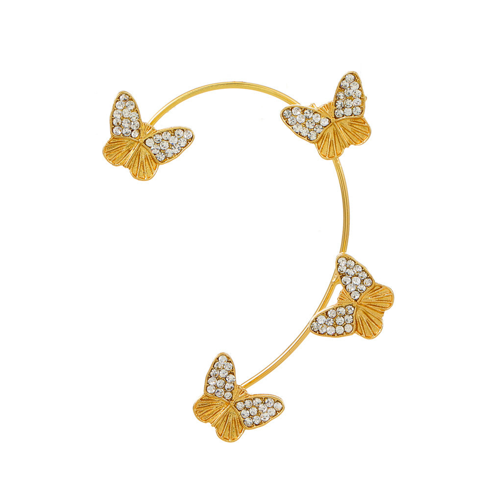 Butterfly Desuign Earrings Without Pierced Diamonds