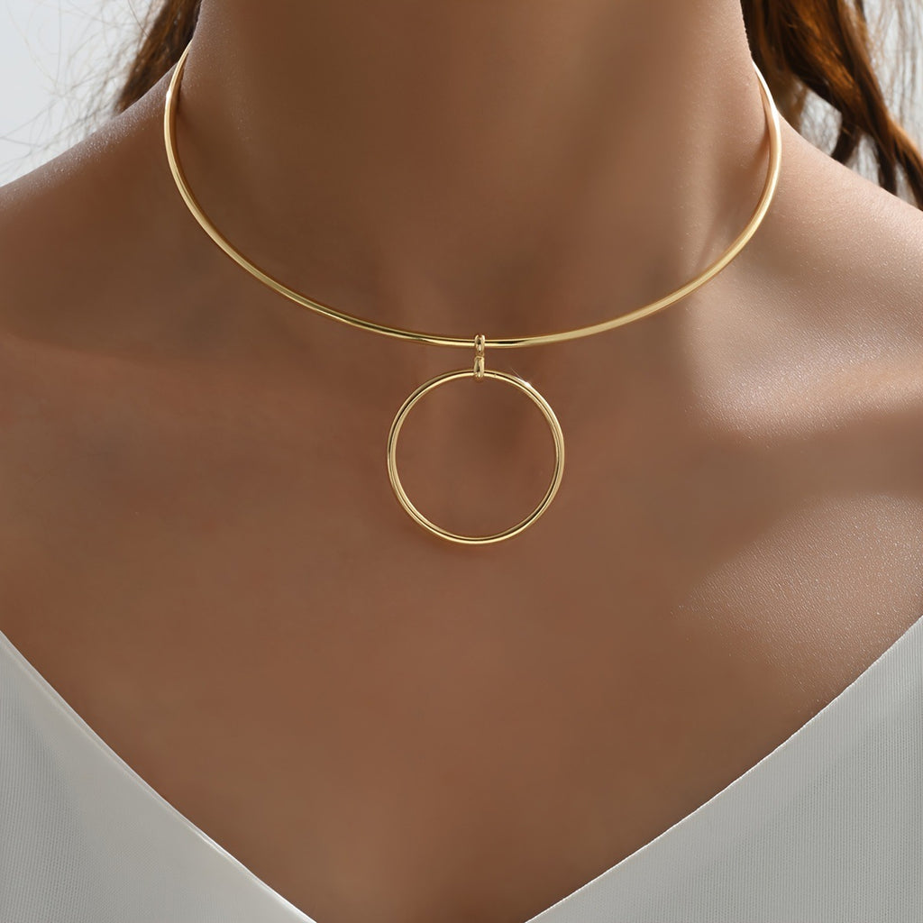 Big Circle Collar Choker Necklace