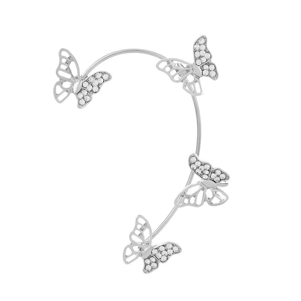 Butterfly Desuign Earrings Without Pierced Diamonds