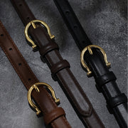 French Gold Buckle Genuine Leather Belt