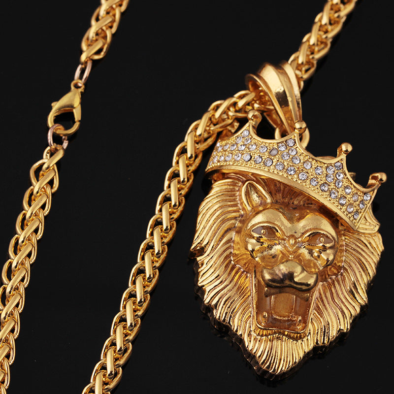 Hip-hop luminous lion necklaces