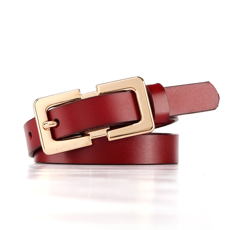 Retro Cowhide Leather Pin Buckle Belt