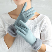 Sexy Suede Glove Warm Finger Gloves