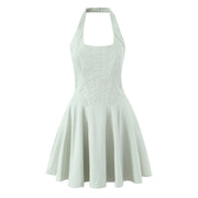 French-style Cute Cinched Sexy Halter Dress