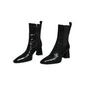 Chic Square Toe Chunky Heel Boots