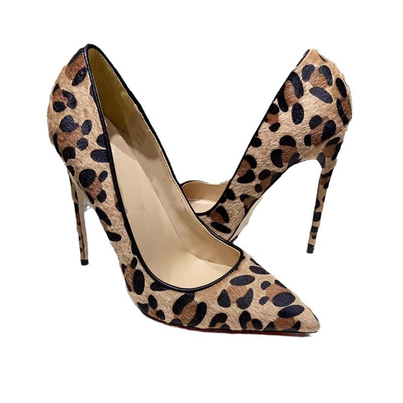 Sexy Suede Leopard Print Heels
