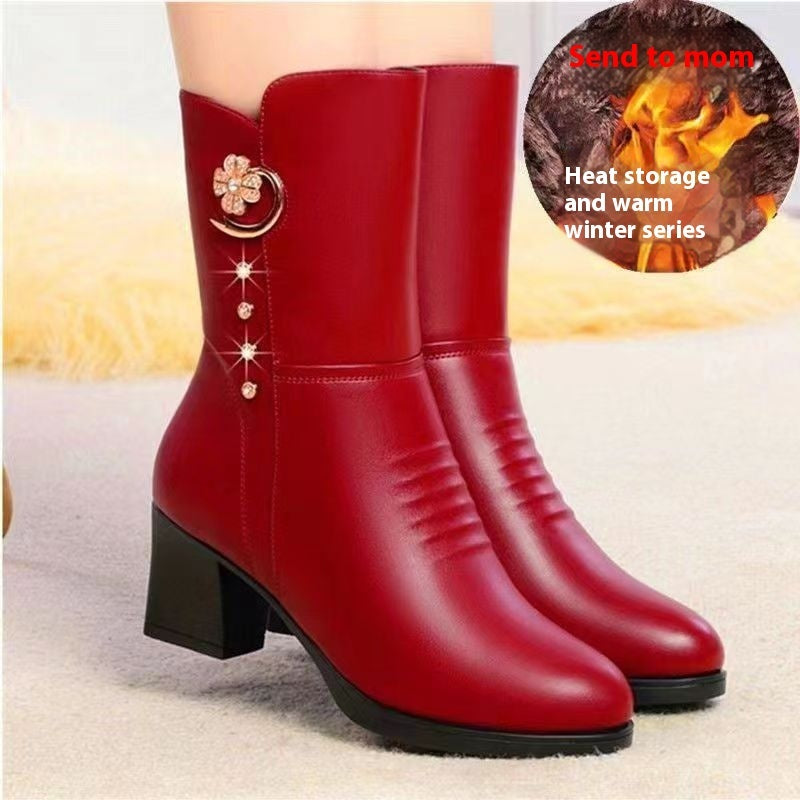 Chic Mid-Calf Block Heel Boots