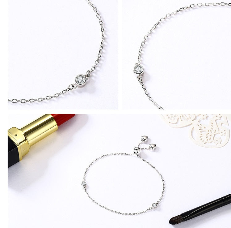 Silver Plated Simple Heart Lace-up Cool Bracelet