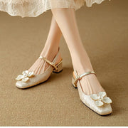 Chic French Retro Square Toe Heels