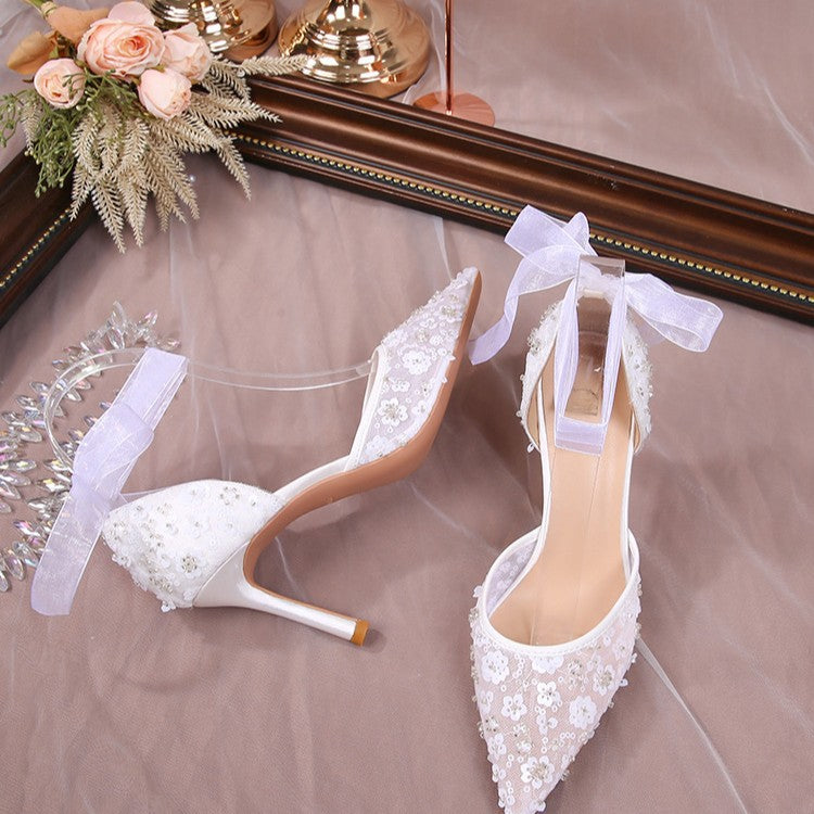 Sexy French Style Sequin Hollow Sandals