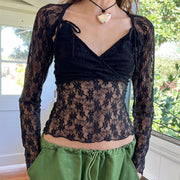 Slim-fit Lace Vintage-style Top