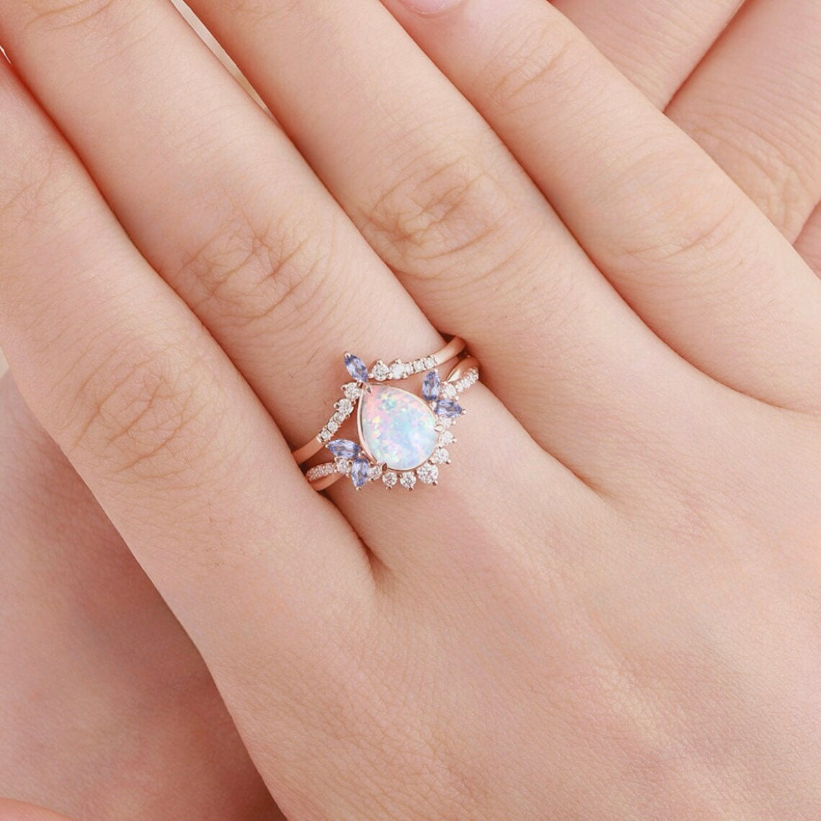 Butterfly-knot Unique Design Two Ring Set