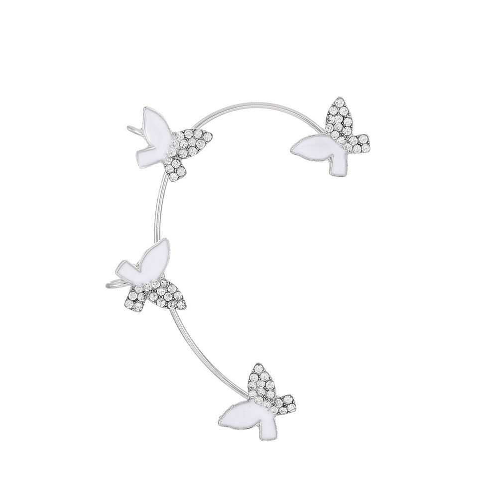 Butterfly Desuign Earrings Without Pierced Diamonds