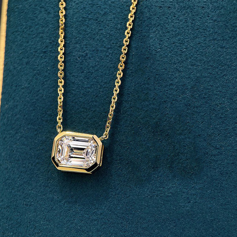 Classic Rectangular Moissanite Necklace