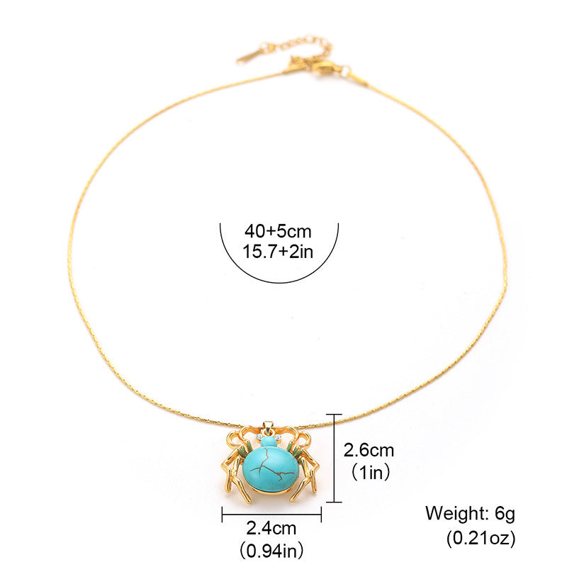 Vintage-style Turquoise Spider Necklace & Earrings