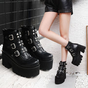 Chic Buckle Zipper Ankle Boots