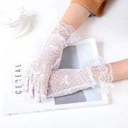 Elegant Lace Bow Bridal UV Gloves