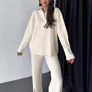 Cozy High Neck Knit Two-Piece Set
