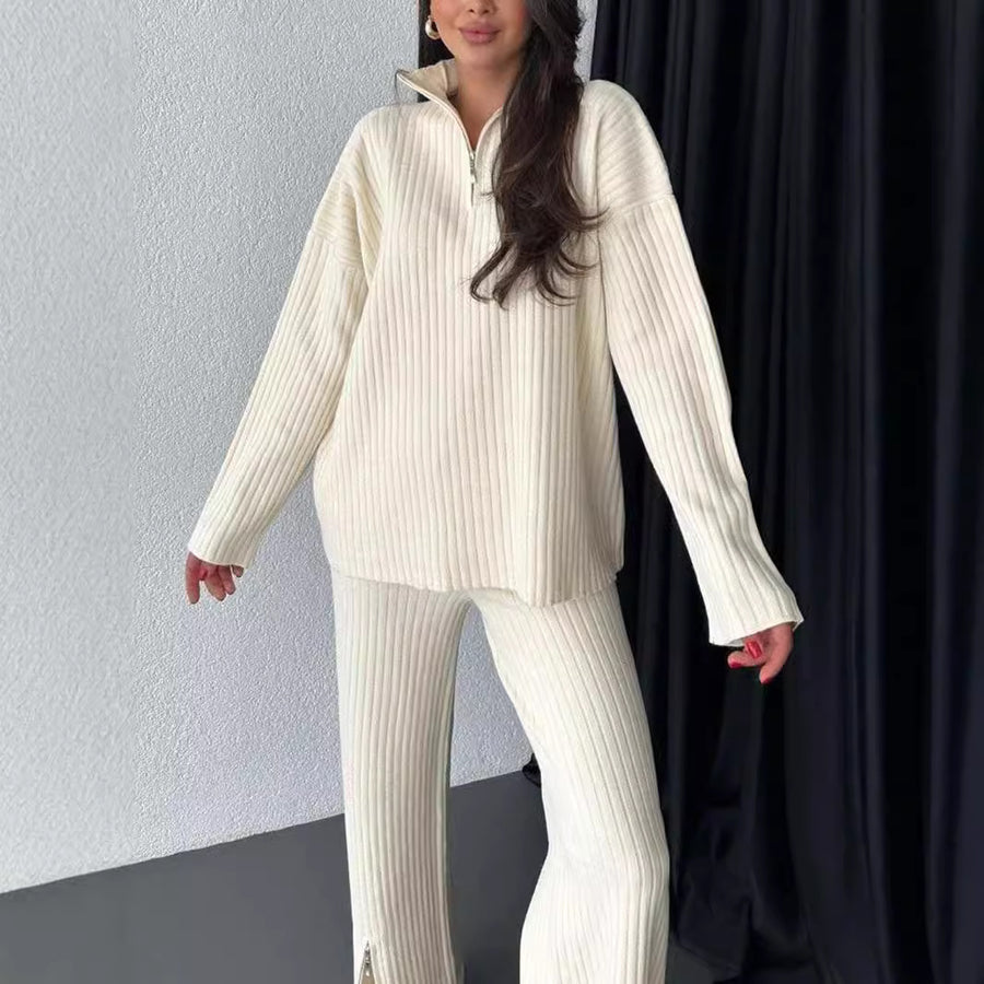Cozy High Neck Knit Two-Piece Set