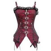 Striped Zippered Boning Shapewear