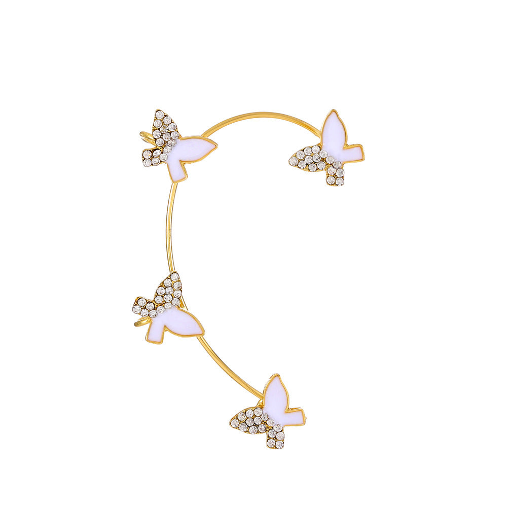Butterfly Desuign Earrings Without Pierced Diamonds