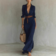 Irregular Unique Long Dress With Belt