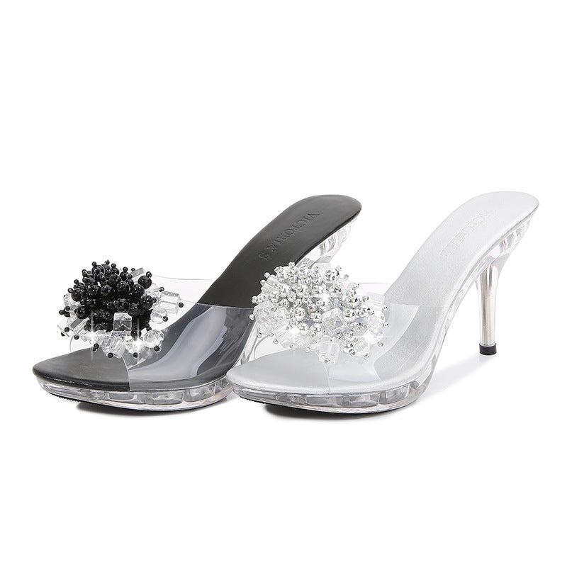 Glam Korean Style Summer High Heel Slides