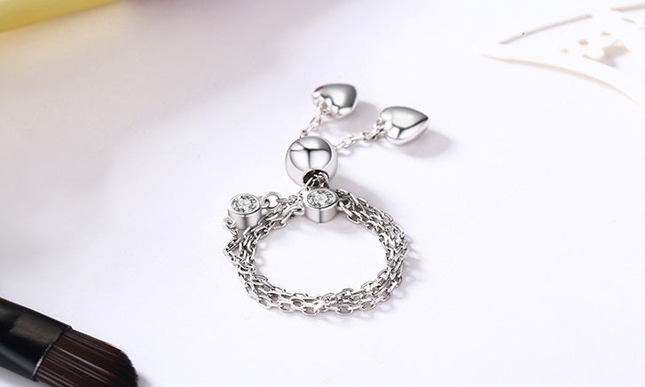 Silver Plated Simple Heart Lace-up Cool Bracelet