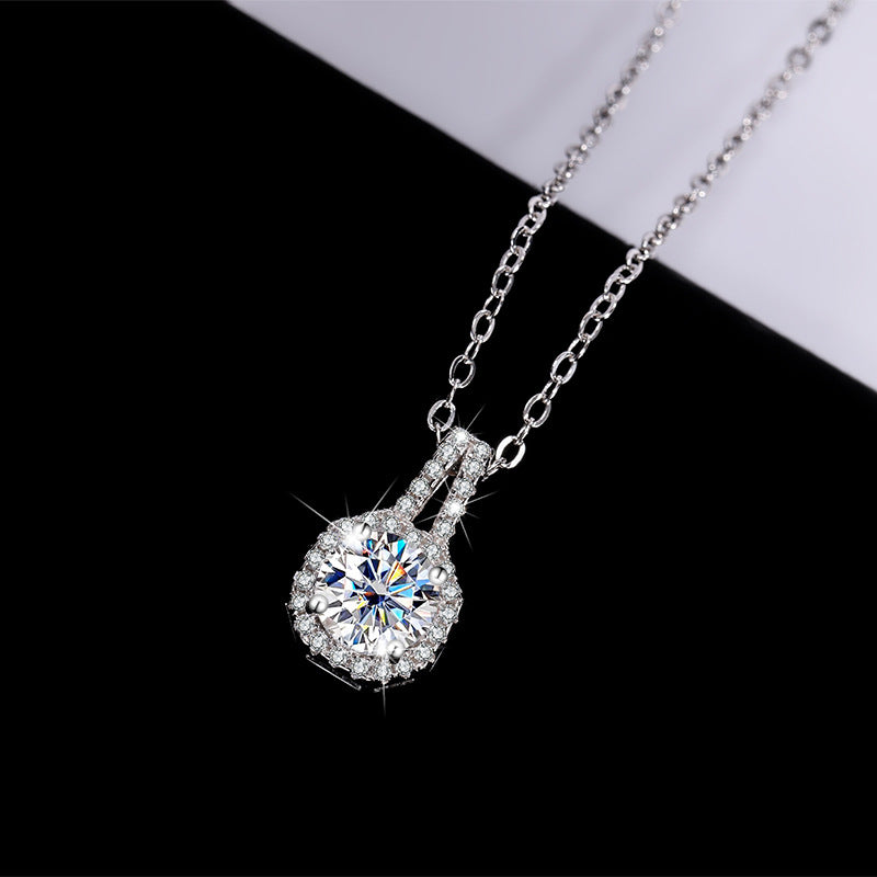 Moissanite Pendant Classic Necklace