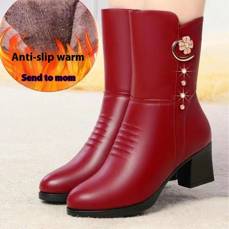 Chic Mid-Calf Block Heel Boots