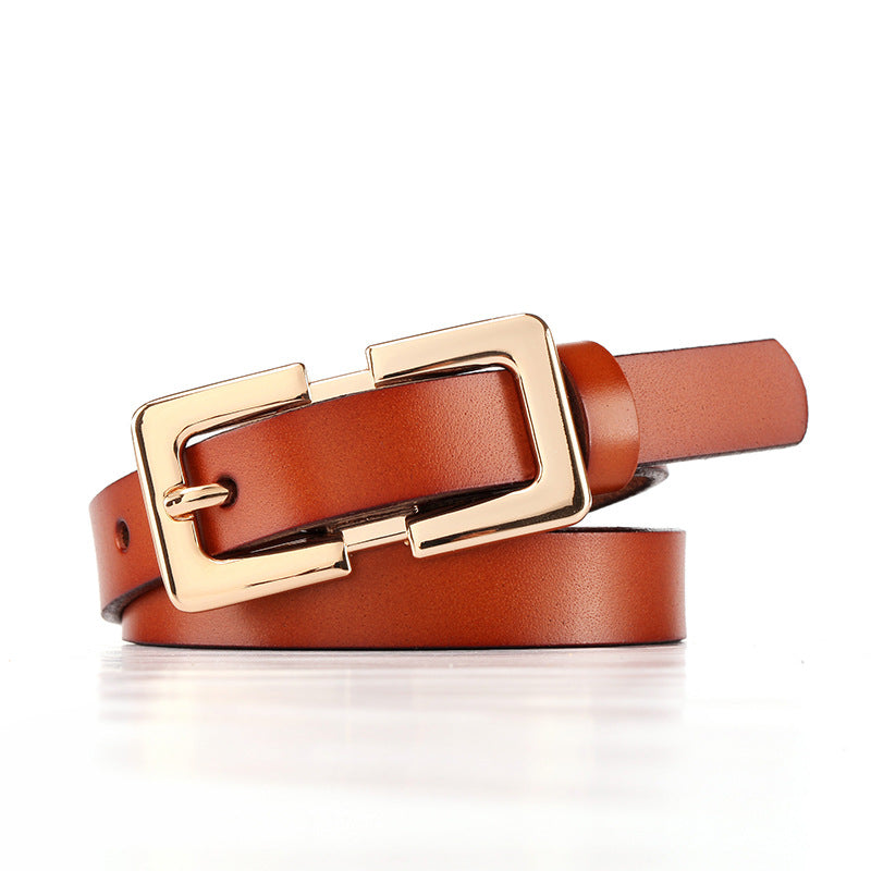 Retro Cowhide Leather Pin Buckle Belt