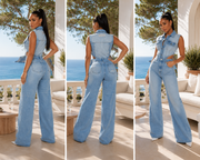 Slim Cool Denim Jumpsuit