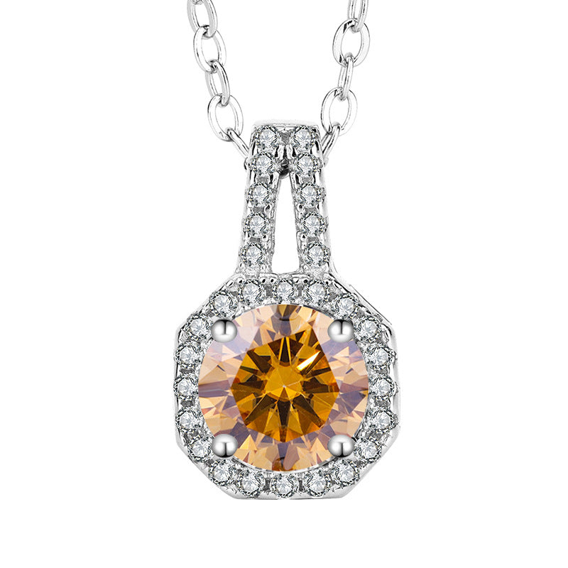 Moissanite Pendant Classic Necklace