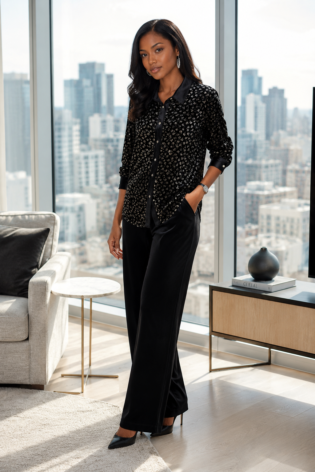 French Gold Velvet Top