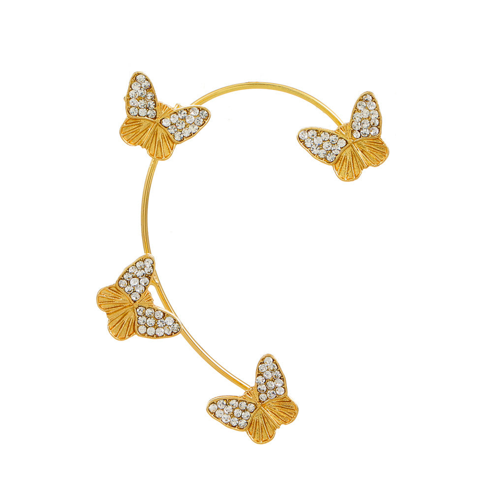 Butterfly Desuign Earrings Without Pierced Diamonds