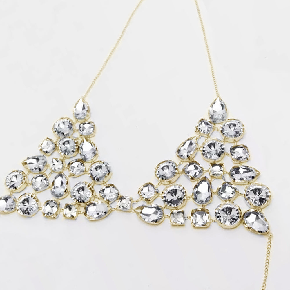 Rhinestone Geometric Bra Chain Jewelry